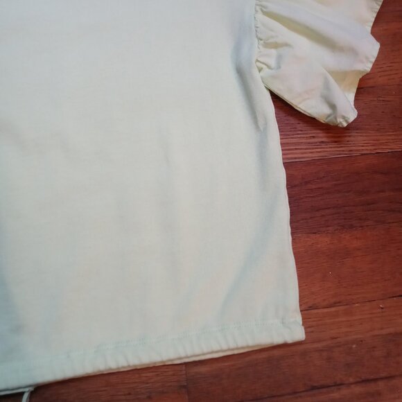 MAEVE ruffle sleeve cropped top in lime (XS) - Picture 10 of 12